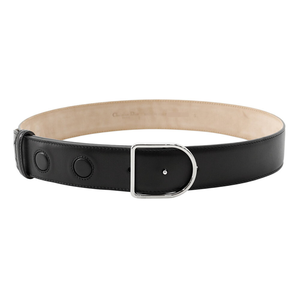 Christian Dior belt with D-buckle, leather, size S, black. belt, Dior, women'...